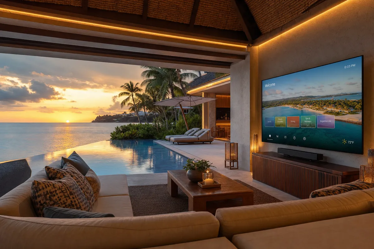Beachfront resort villa with AdVision Connect smart TV